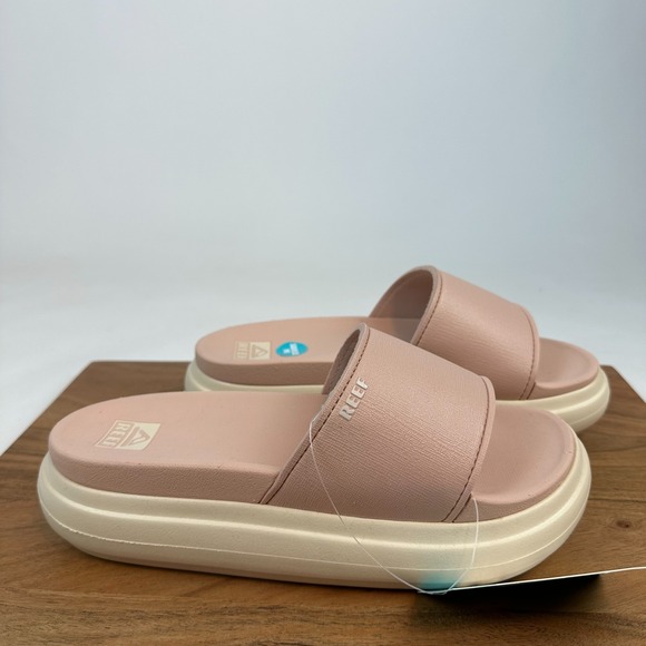 New NWOB Womens Reef Cushion Bondi Bay Pink Comfort Slides Sandals Size 9 M - Picture 3 of 7